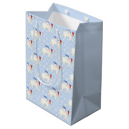 Mediana Bolsa de regalo para Navidades de oso polar y cach