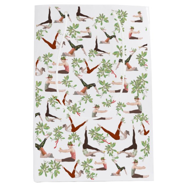 Mediana Bolsa de regalo para Navidades Pilates (Anverso)
