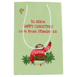 Mediana Bolsa de regalo para Navidades Stanley Sloth