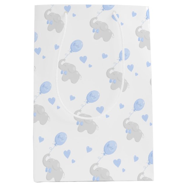 Mediana Bolsa de regalo para niños elefante Baby Shower (Anverso)