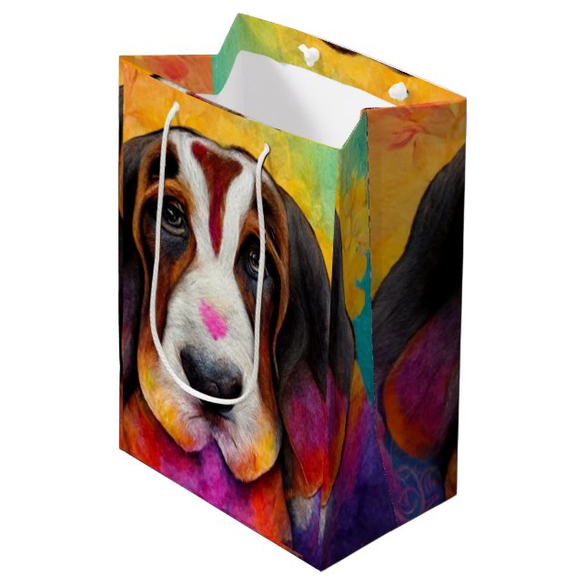 Mediana Bolsa de regalo para perros lindos (Angulo Anverso)