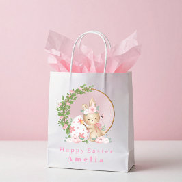 Mediana Bolsa de regalo personalizada con conejo de Pascua