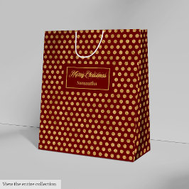 Mediana Bolsa de regalo personalizada con lunares rojos y