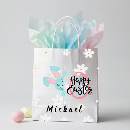Mediana Bolsa de regalo personalizada de conejo azul de Pa
