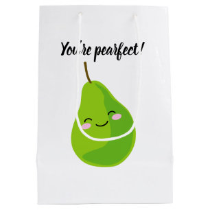 Mediana Bolsa de regalo personalizada de pera verde animad