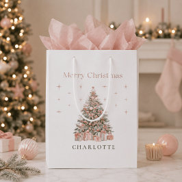 Mediana Bolsa de regalo personalizada del árbol de Navidad