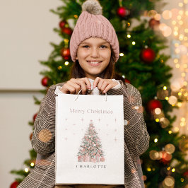 Mediana Bolsa de regalo personalizada del árbol de Navidad