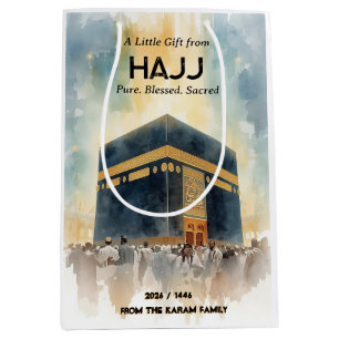 Mediana Bolsa de regalo personalizada Hajj Mubarak, regalo
