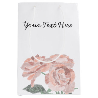 Mediana Bolsa de regalo personalizada para Rosas de mano -