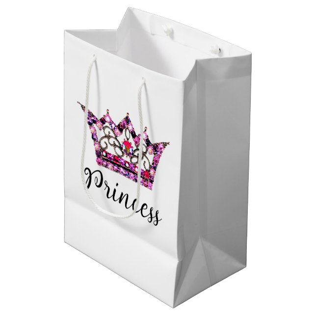 Mediana Bolsa de regalo "Princesa" Tiara media (Angulo Anverso)