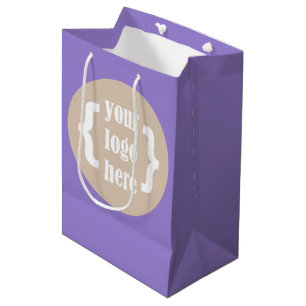 Mediana Bolsa de regalo promocional de color púrpura sólid