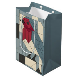 Mediana Bolsa de regalo Robin de bloque geométrico