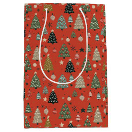 Mediana Bolsa de regalo roja Holiday Echoes