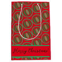 Bolsa de regalo roja/verde de tamaño mediano