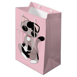 Mediana Bolsa de regalo rosa de gato lindo