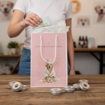 Bolsa de regalo rosa personalizada Spa para perros
