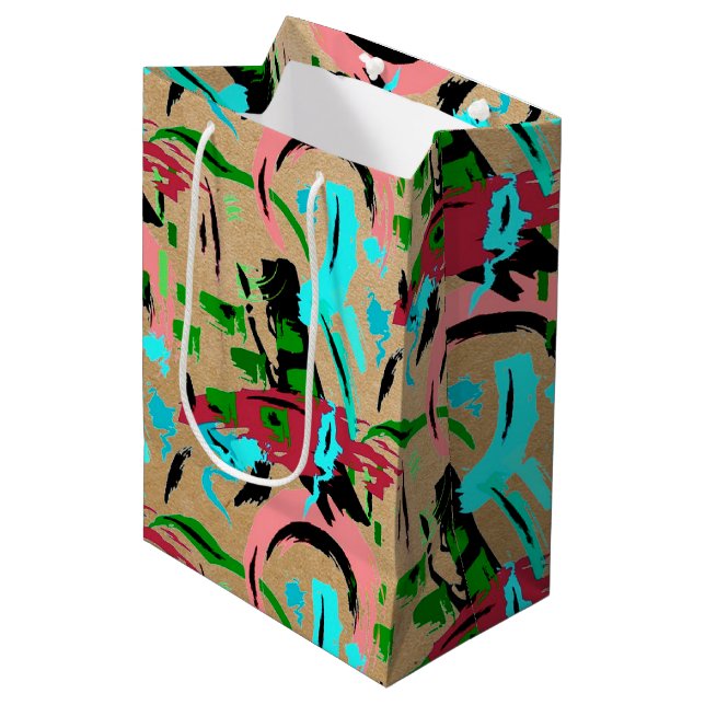 Mediana Bolsa de regalo rosa y agua abstracta (Angulo Anverso)