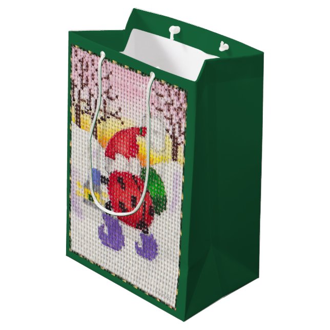 Mediana Bolsa de regalo Santa Beetle (Angulo reverso)