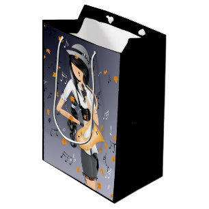 Mediana Bolsa de regalo saxofonista de Lady Clown