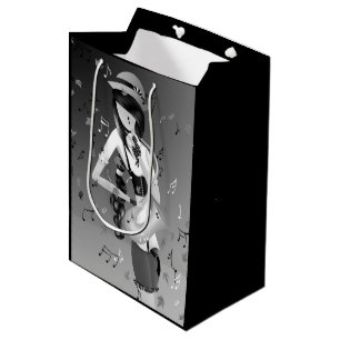 Mediana Bolsa de regalo saxofonista de Lady Clown