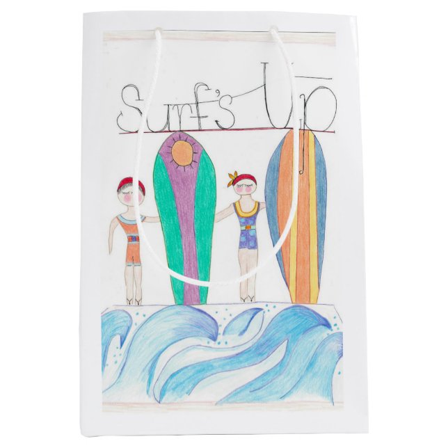 Mediana Bolsa de regalo Surfs Up (Anverso)