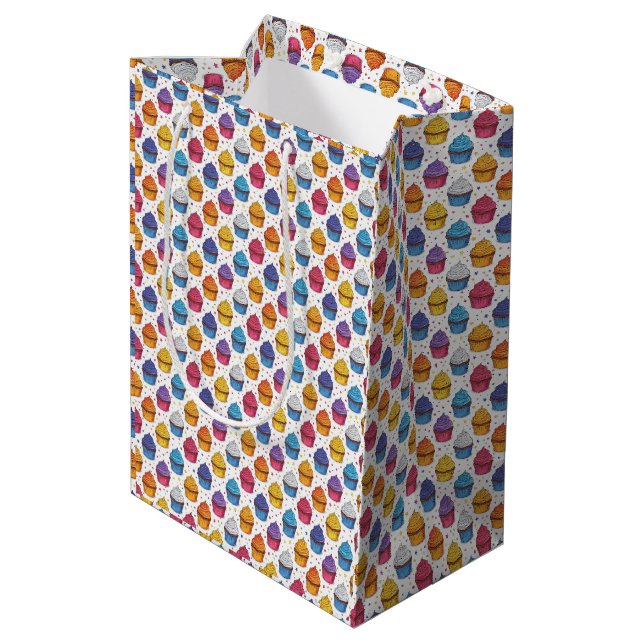 Mediana Bolsa de regalo temática de pastel de cumpleaños C (Angulo reverso)