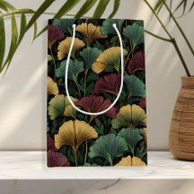 Bolsa de regalo tonos joya con patrón de hoja de G