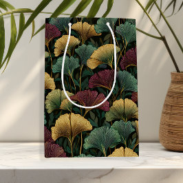 Mediana Bolsa de regalo tonos joya con patrón de hoja de G