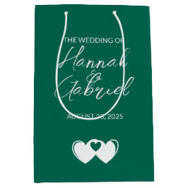 Mediana Bolsa de regalo verde esmeralda del personalizado