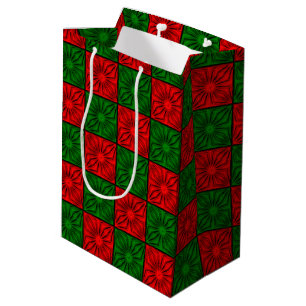 Mediana Bolsa de Regalo Verde y Rojo M