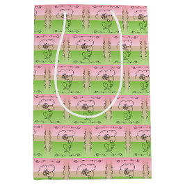 Mediana Bolsa de Regalo Vertical Peonía de Belleza Fluyent