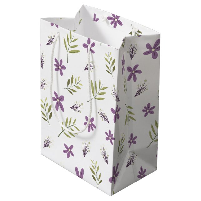 Mediana Bolsa de regalo Violetas y flores silvestres (Angulo reverso)