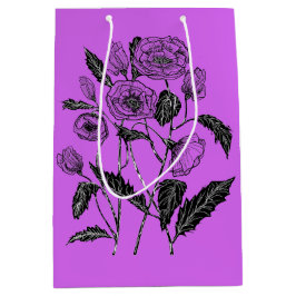 Mediana Bolsa morada de regalo con amapola - Tus colores