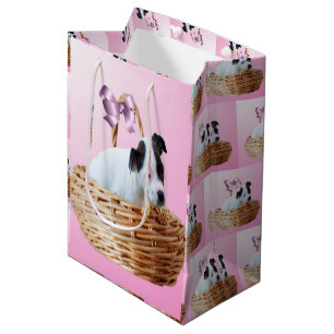Mediana Cachorro negro de Staffordshire, bolsa de regalo