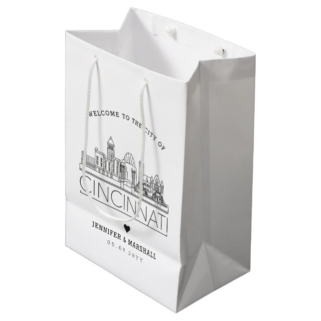 Mediana Cincinnati Boda | Bolsa de regalo media (Angulo Anverso)