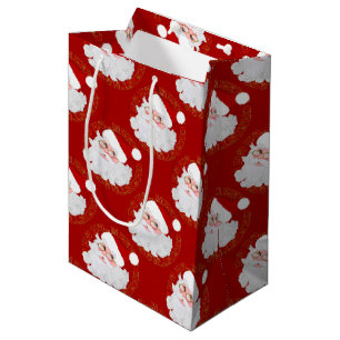 Mediana Círculos de Santa Face Bolsa de regalo rojo M