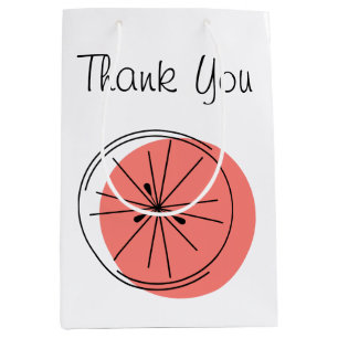 Mediana Citrus Pink Gracias medio de bolsa de regalo