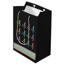 Coloridos corredores corriendo bolsa de regalo