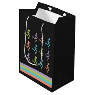Mediana Coloridos corredores corriendo bolsa de regalo