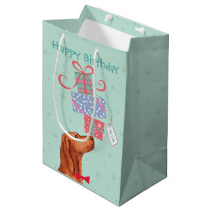 Mediana Cumpleaños presenta bolsa de regalo media Vizsla