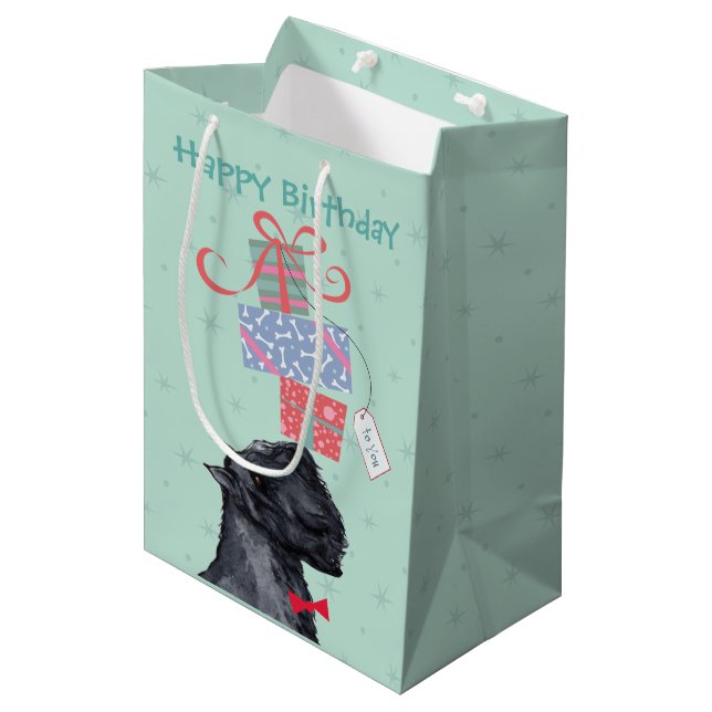 Mediana Cumpleaños presenta la bolsa de regalo Bouvier des (Angulo Anverso)