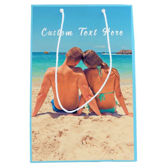 Mediana Diseña tu propia bolsa de regalo con texto persona (Anverso)