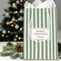 Elegante Bolsa de Regalo de Navidad Verde Salvia C