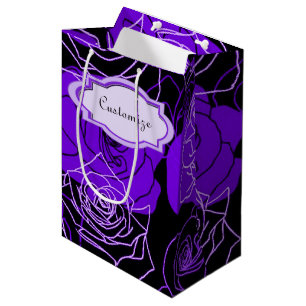 Mediana Encantamiento Rosas morados Bolsa de Regalo Floral
