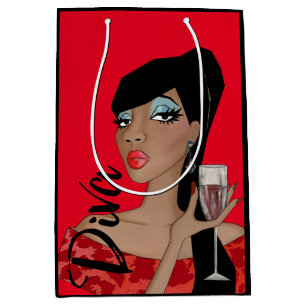 Mediana Fabulosa bolsa de regalo "African American Diva"