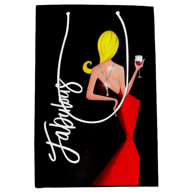 Mediana Fabulosa bolsa de regalo "Wine Diva" (Anverso)
