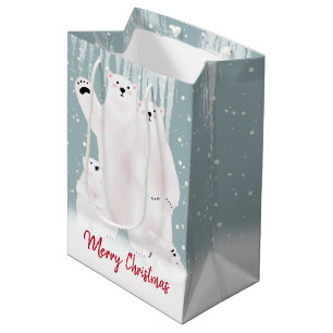 Mediana Familia De Oso Polar En Bolsa De Regalo Media De N