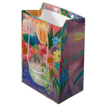 Fancy Floral media bolsa de regalo