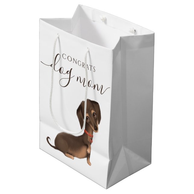 Mediana Felicitaciones Perro Mamá Perro Bolsa de regalo (Angulo Anverso)