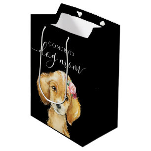 Mediana Felicitaciones Perro Mamá Perro Bolsa de regalo
